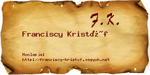 Franciscy Kristóf névjegykártya